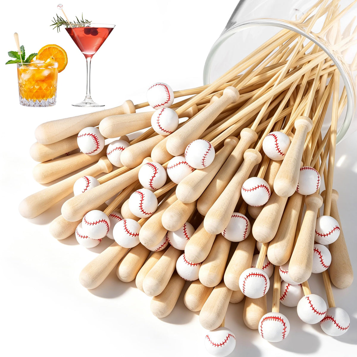 Aodaer 100 Pcs Golf Toothpicks 4.7 Inch Golf Cocktail Picks Skewers