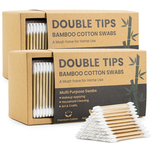 Pointed Cotton Swabs, Double Precision Tips Sturdy Bamboo Sticks, 1200Count