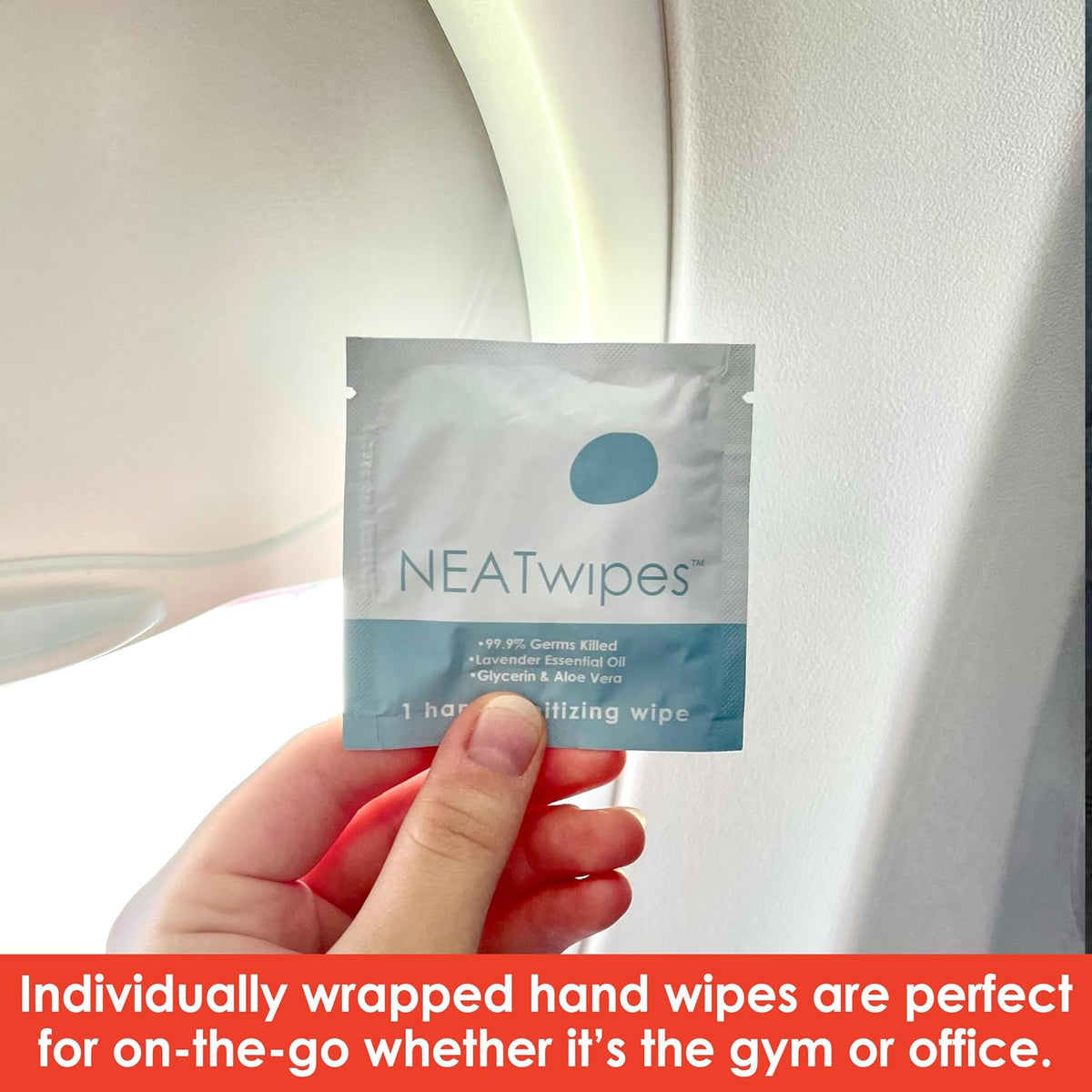 NEATwipes Sanitizing Wipes for Adults, Travel Size (Lavender, 24 Wipes)