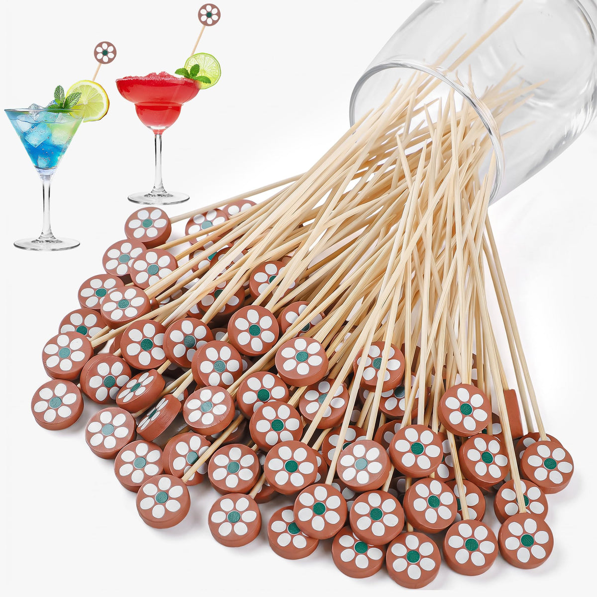 Aodaer 100 Pcs Golf Toothpicks 4.7 Inch Golf Cocktail Picks Skewers