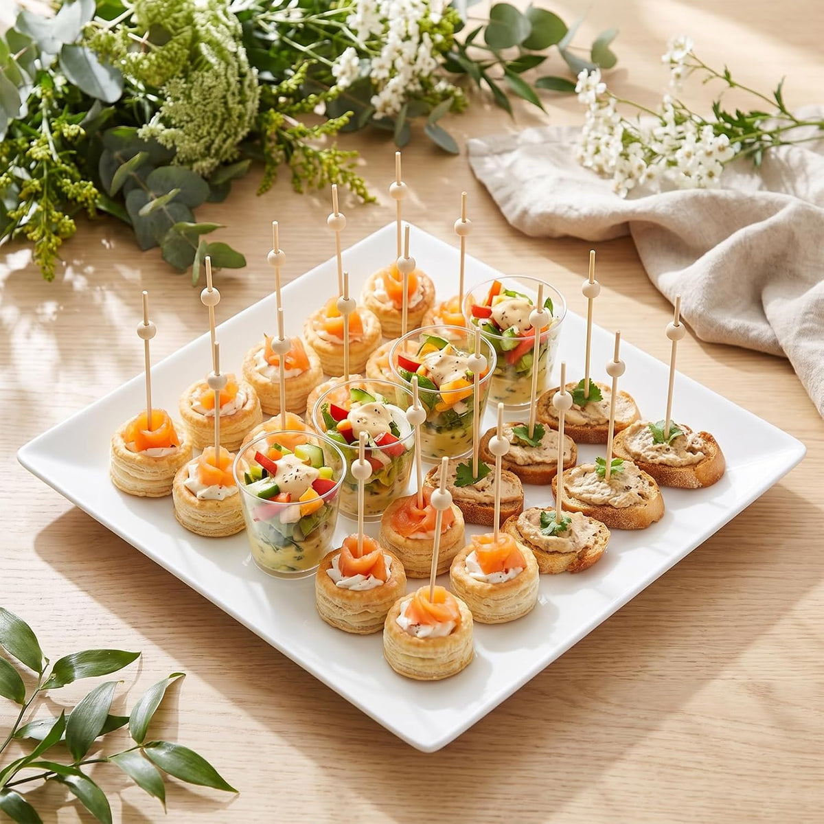1000 Pcs Cocktail Picks, 4.7 Inch Wooden Fancy Toothpicks for Appetizers