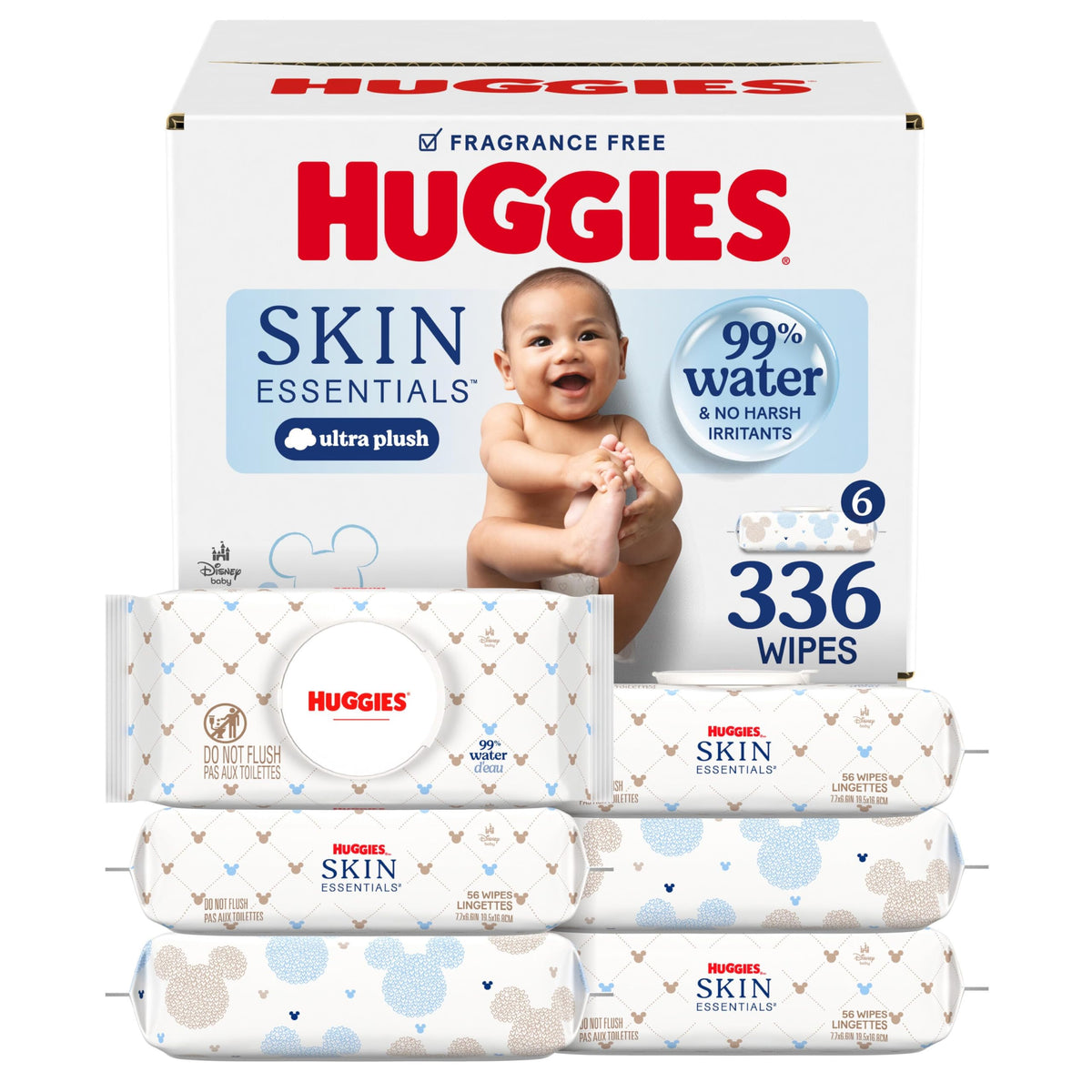 Huggies Skin Essentials Baby Wipes, 99% Water, 10 Packs, 560 Wipes