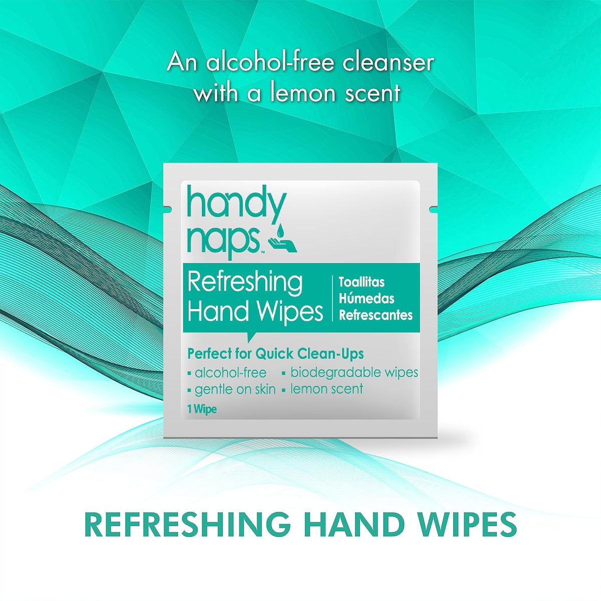 Handynaps Refreshing Hand Wipes, Alcohol-Free, Chemical-Free, 1000 Count