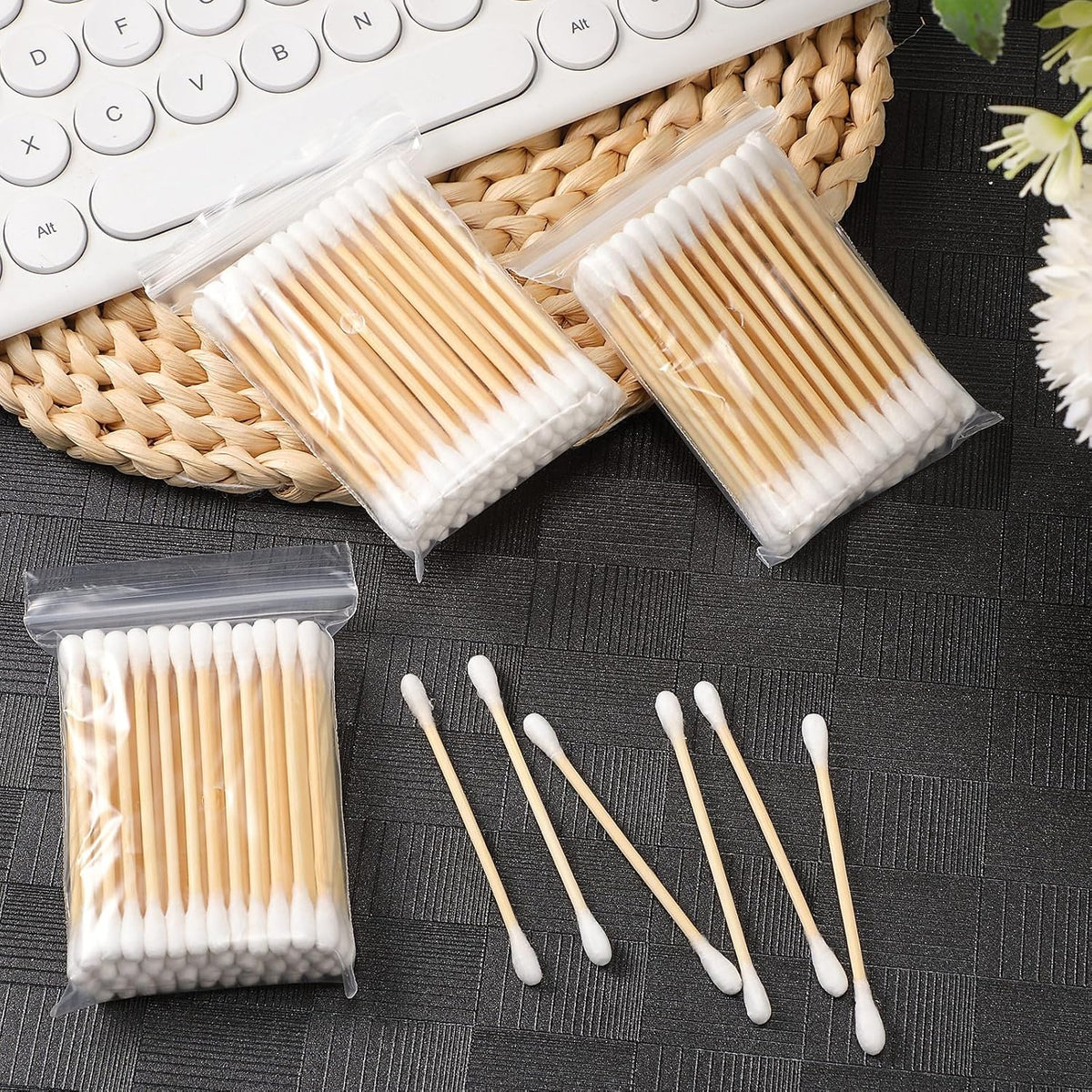 Demissle 1500 Pcs in 30 Packs Travel Size Cotton Swabs Individually Wrapped