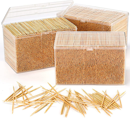 Jerify 12000 Pcs Bamboo Wooden Toothpicks Double Sided for Party Food