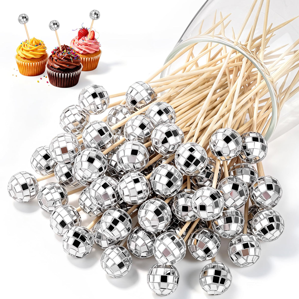 Aodaer 100 Pcs Golf Toothpicks 4.7 Inch Golf Cocktail Picks Skewers
